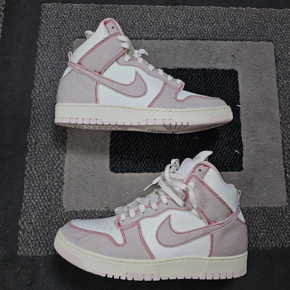 Nike Dunk High 1985 Sneakers Mens 11.5 Pink Denim New With Imperfections